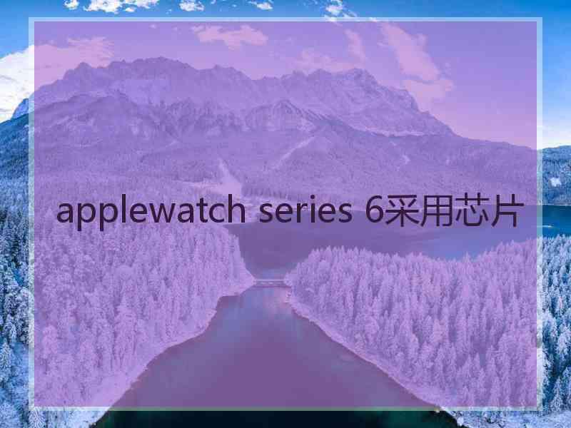 applewatch series 6采用芯片