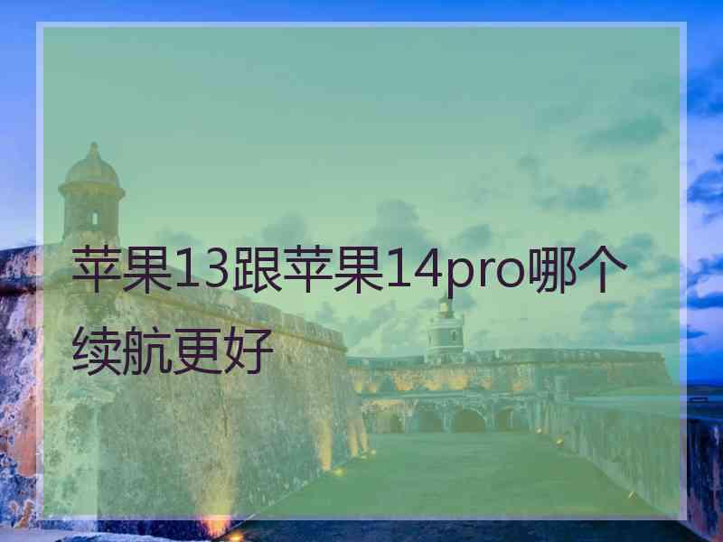 苹果13跟苹果14pro哪个续航更好