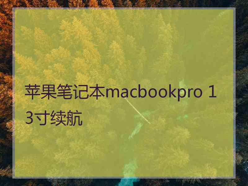 苹果笔记本macbookpro 13寸续航