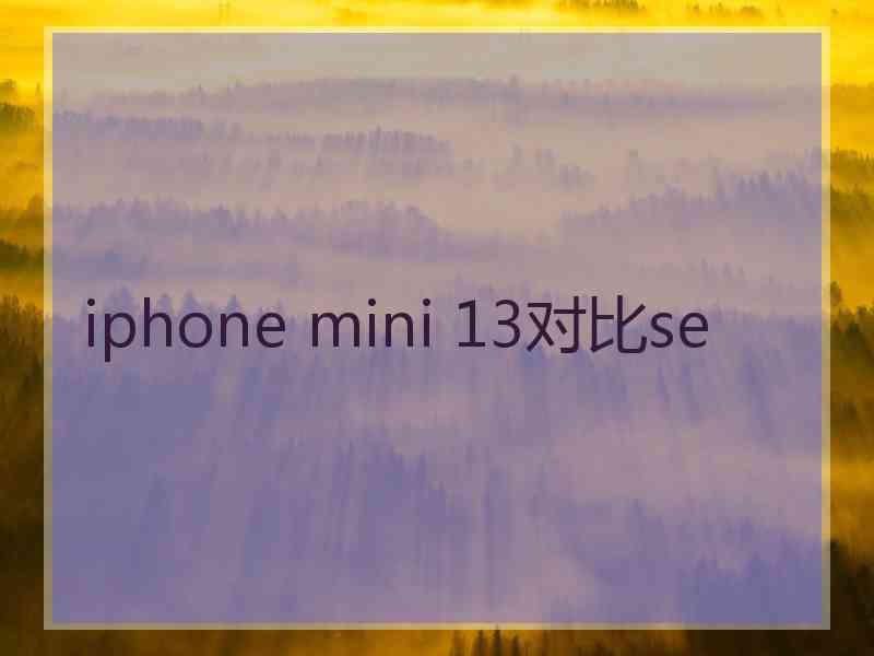 iphone mini 13对比se