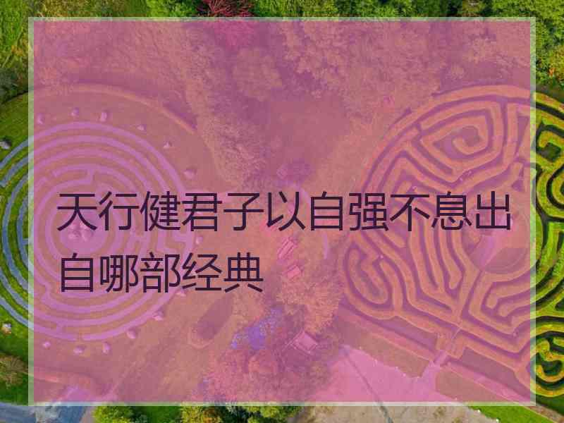 天行健君子以自强不息出自哪部经典