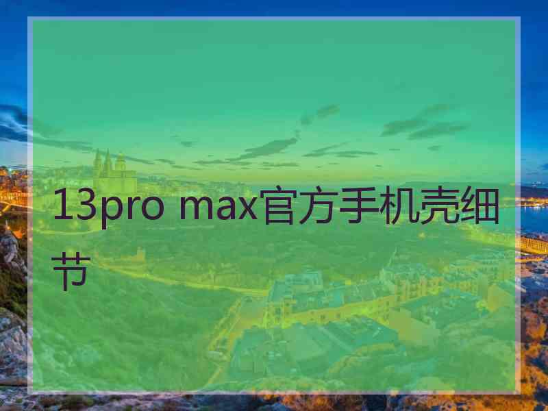 13pro max官方手机壳细节