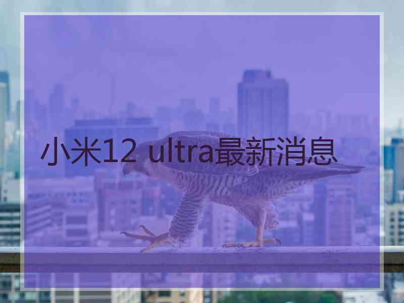 小米12 ultra最新消息