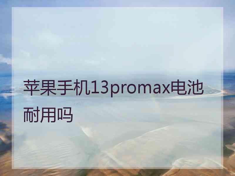 苹果手机13promax电池耐用吗