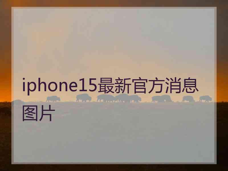 iphone15最新官方消息图片