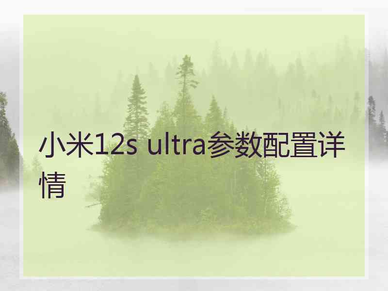 小米12s ultra参数配置详情