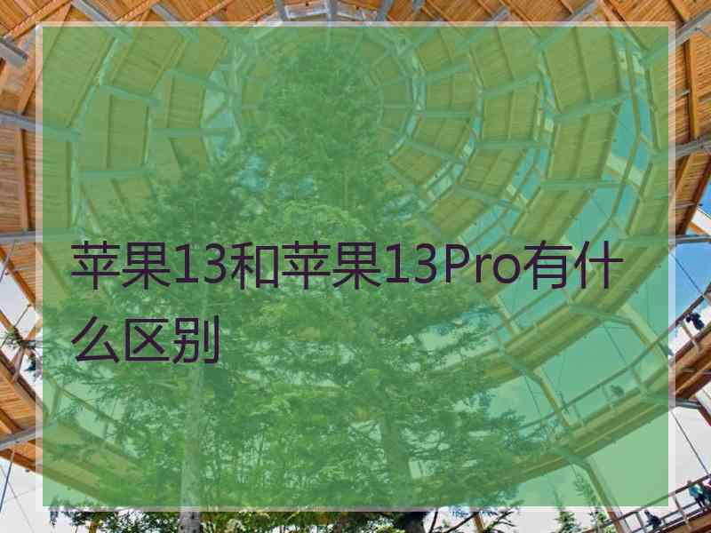 苹果13和苹果13Pro有什么区别