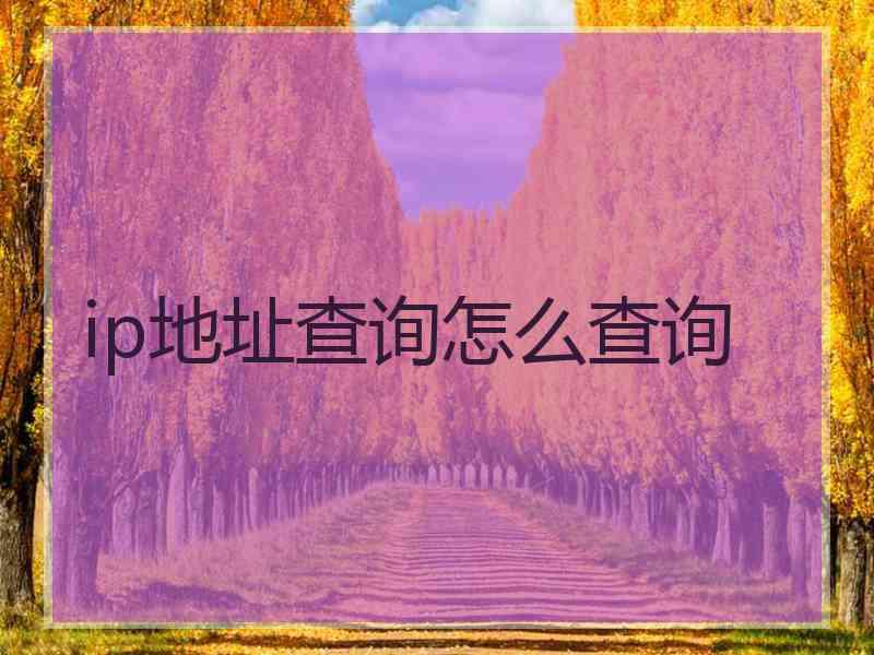 ip地址查询怎么查询