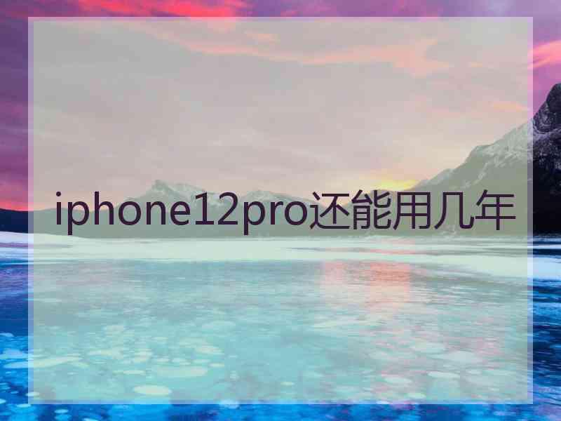 iphone12pro还能用几年