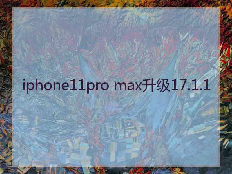 iphone11pro max升级17.1.1