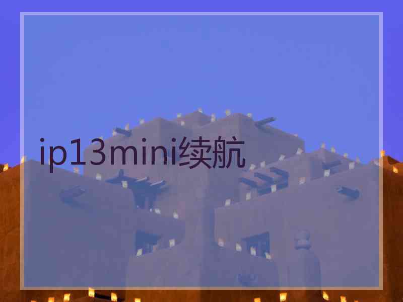 ip13mini续航