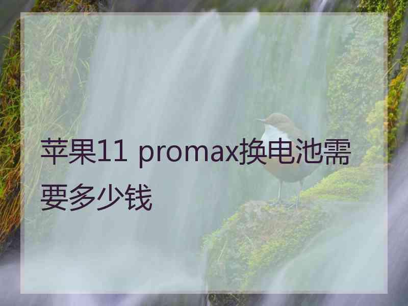 苹果11 promax换电池需要多少钱