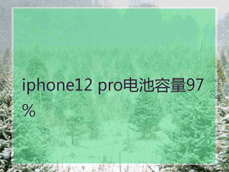 iphone12 pro电池容量97%