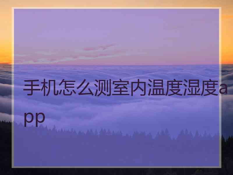 手机怎么测室内温度湿度app