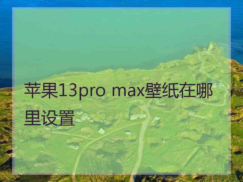 苹果13pro max壁纸在哪里设置