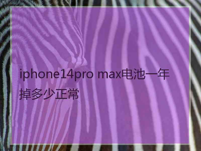 iphone14pro max电池一年掉多少正常