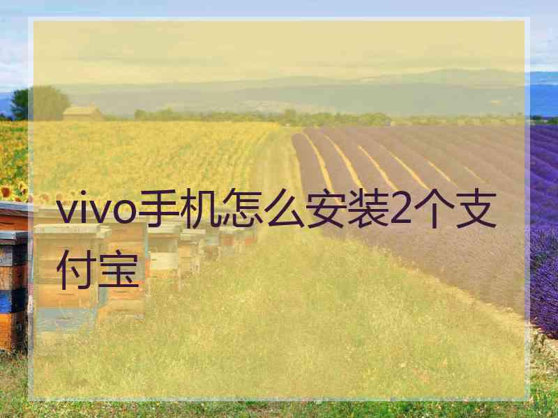 vivo手机怎么安装2个支付宝