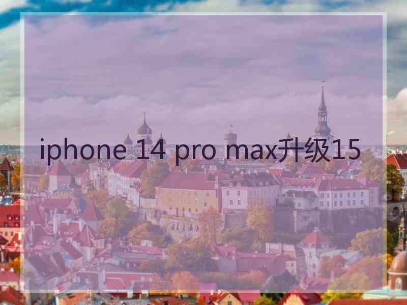 iphone 14 pro max升级15