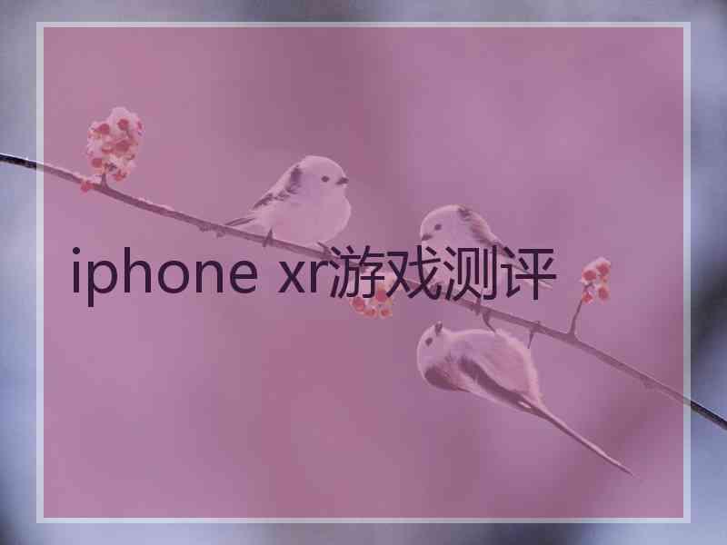 iphone xr游戏测评