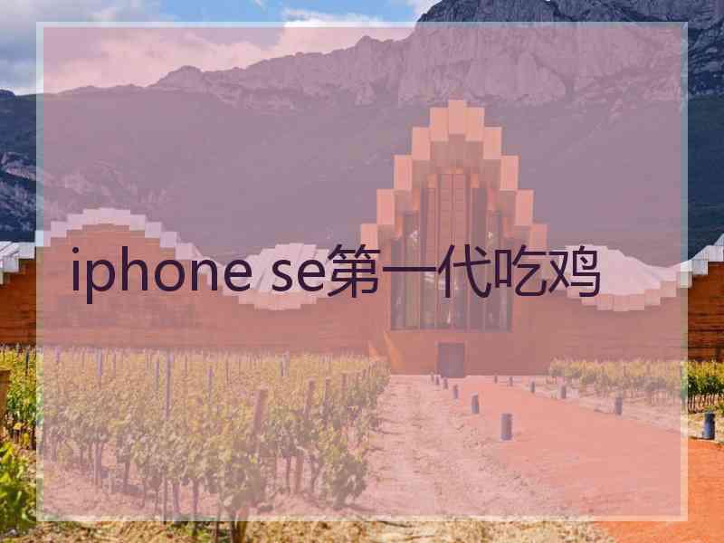 iphone se第一代吃鸡