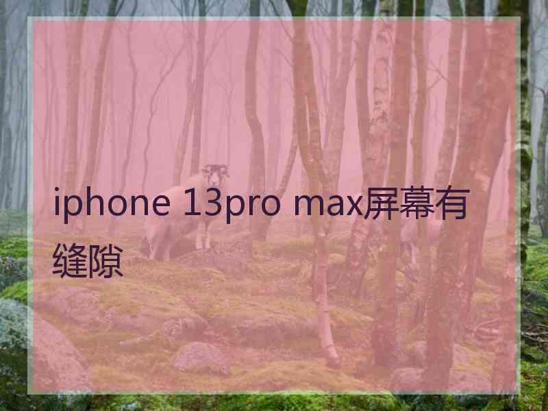 iphone 13pro max屏幕有缝隙