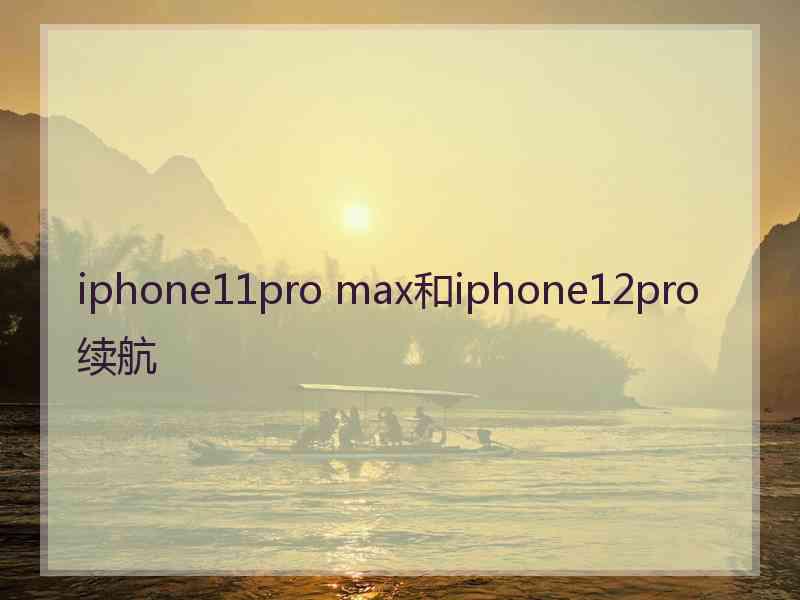 iphone11pro max和iphone12pro 续航