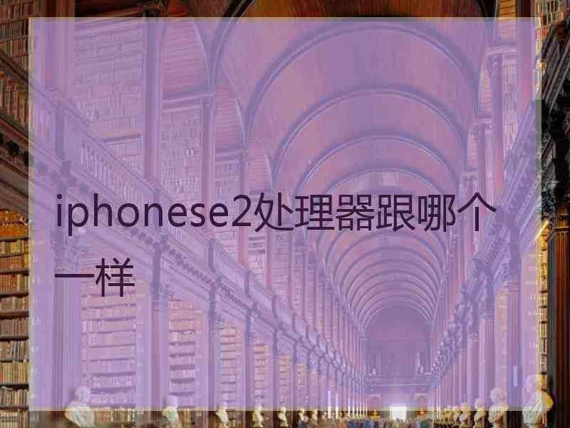 iphonese2处理器跟哪个一样