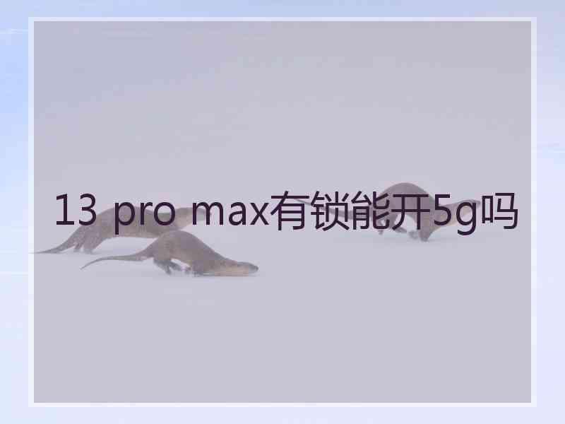 13 pro max有锁能开5g吗