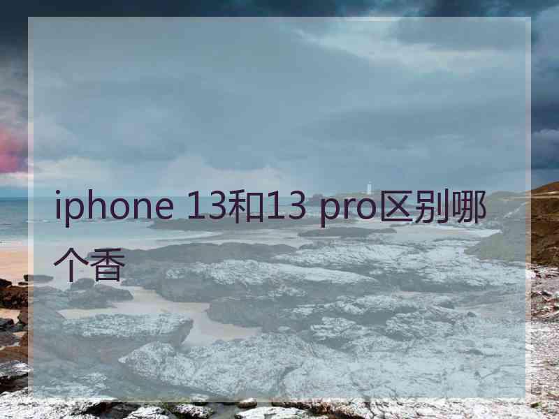 iphone 13和13 pro区别哪个香