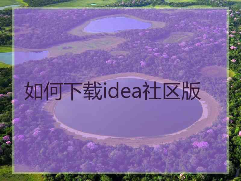 如何下载idea社区版