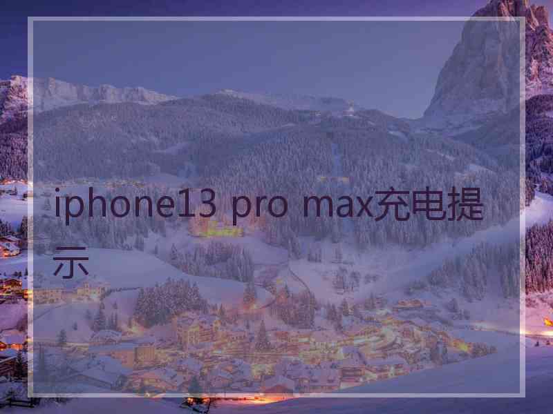 iphone13 pro max充电提示