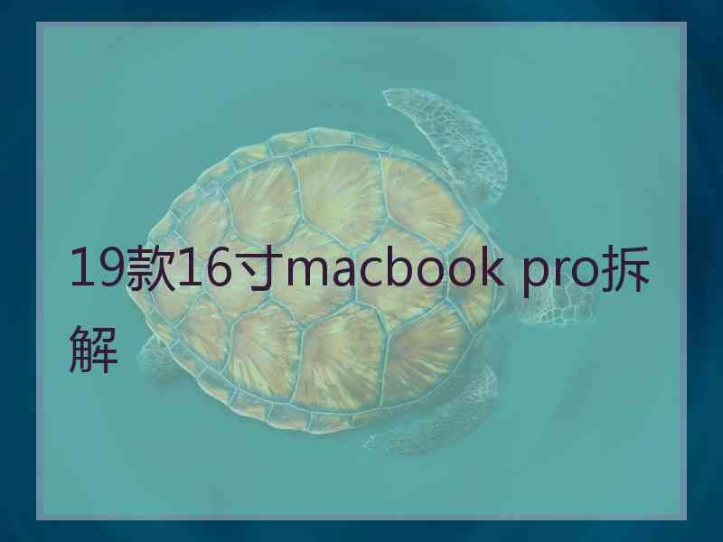 19款16寸macbook pro拆解