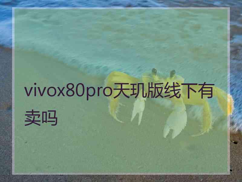 vivox80pro天玑版线下有卖吗