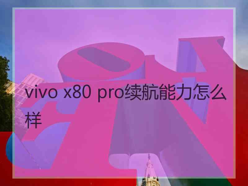 vivo x80 pro续航能力怎么样