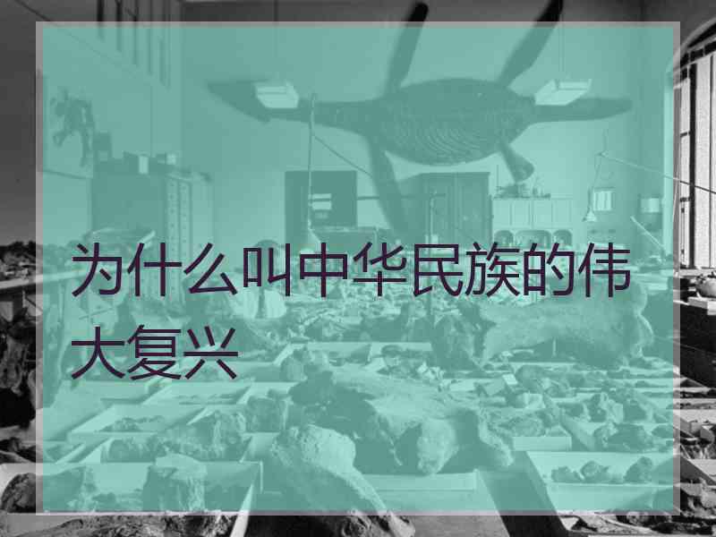 为什么叫中华民族的伟大复兴