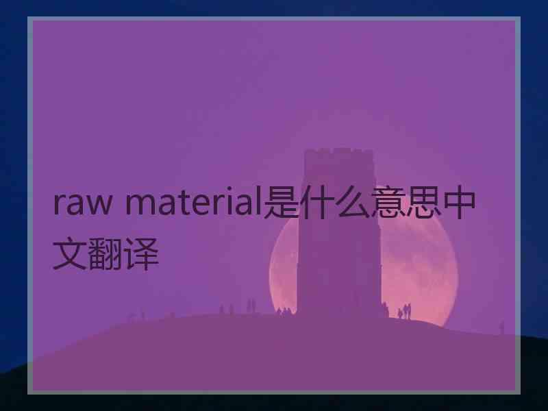 raw material是什么意思中文翻译