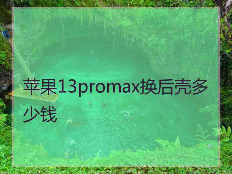 苹果13promax换后壳多少钱