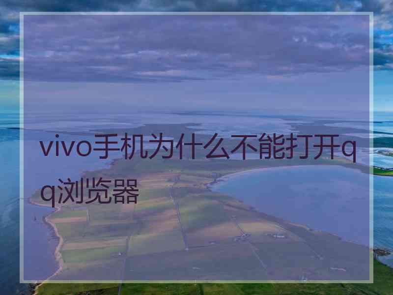 vivo手机为什么不能打开qq浏览器