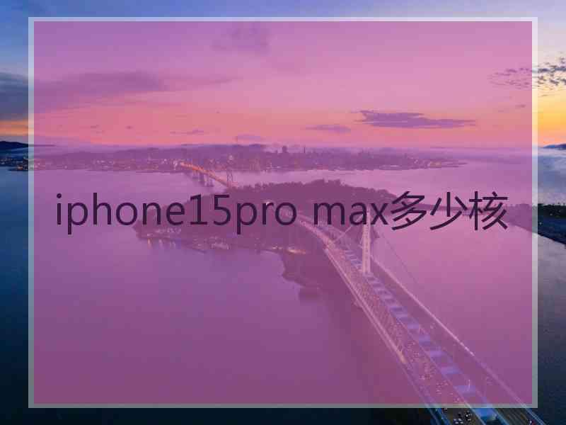 iphone15pro max多少核