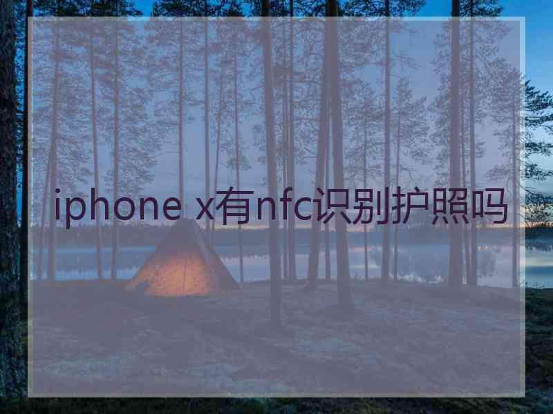 iphone x有nfc识别护照吗