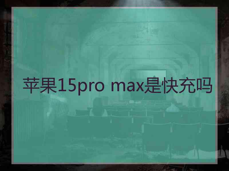 苹果15pro max是快充吗