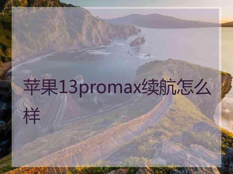 苹果13promax续航怎么样