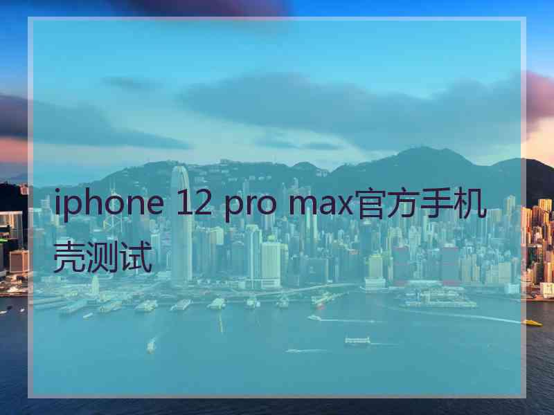 iphone 12 pro max官方手机壳测试