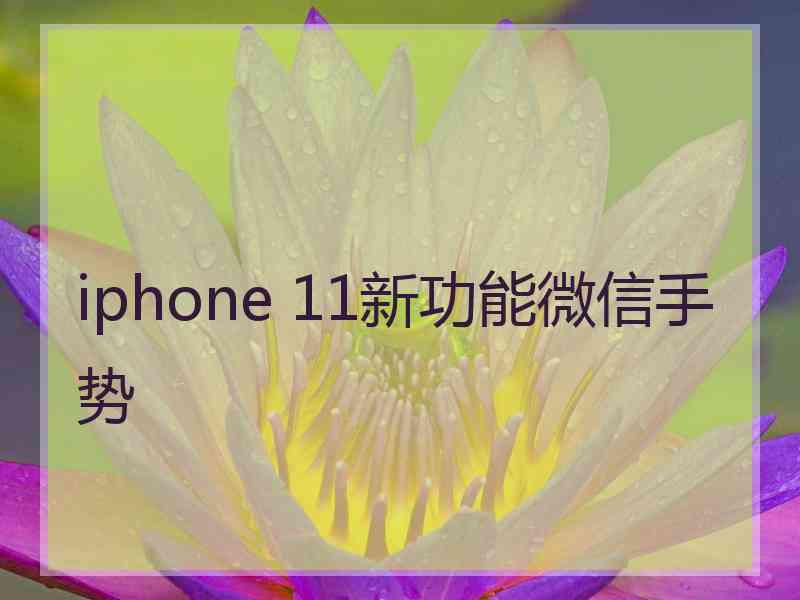 iphone 11新功能微信手势