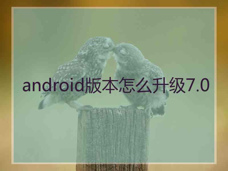 android版本怎么升级7.0