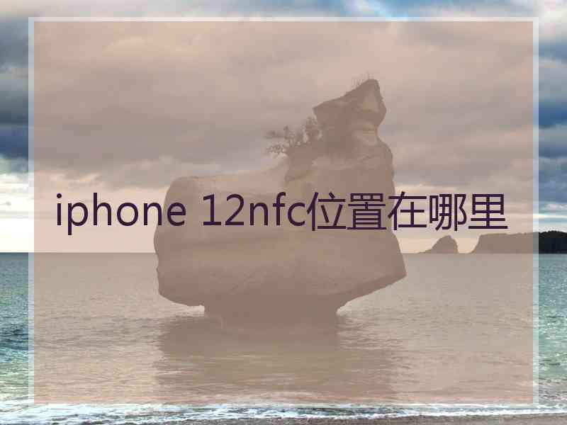 iphone 12nfc位置在哪里