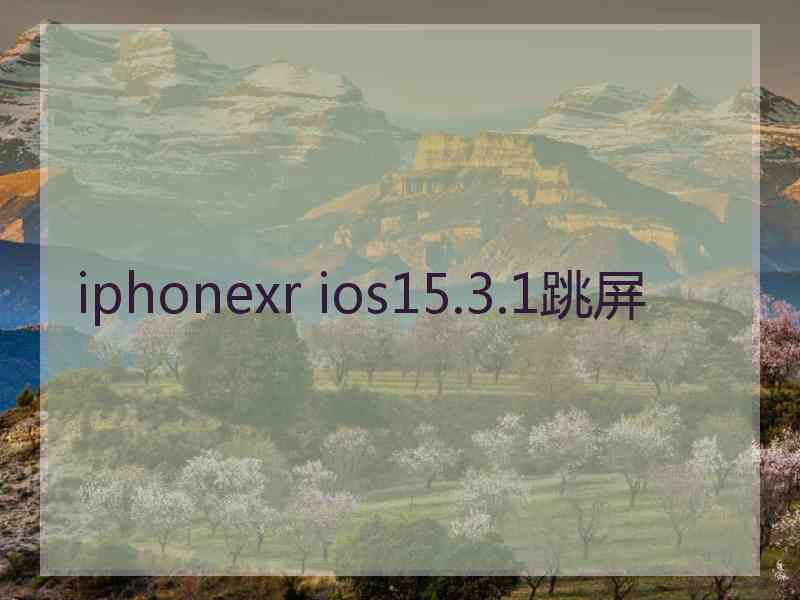 iphonexr ios15.3.1跳屏