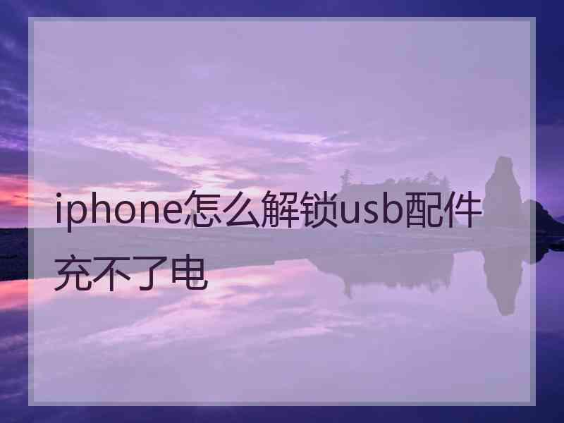 iphone怎么解锁usb配件充不了电