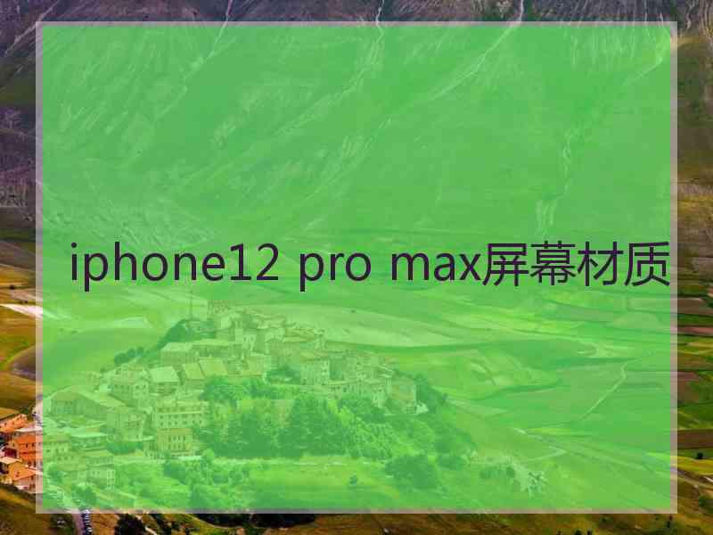 iphone12 pro max屏幕材质