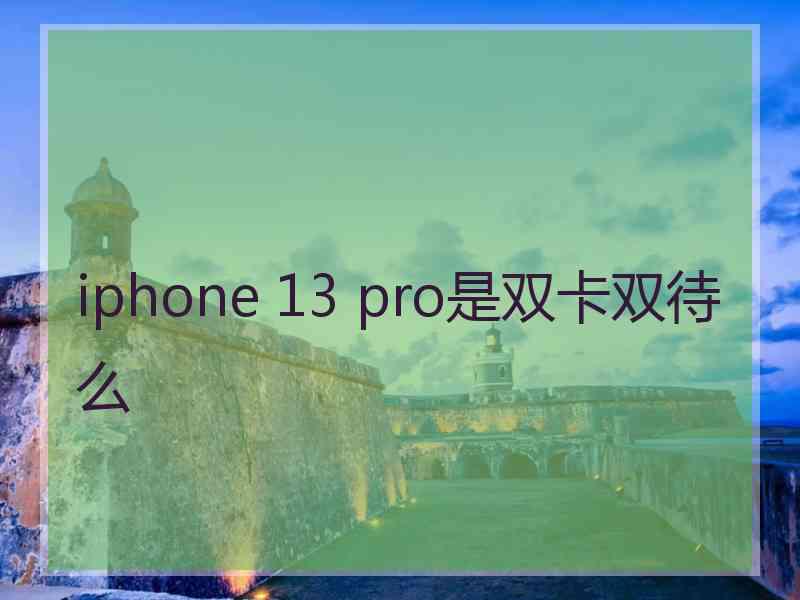 iphone 13 pro是双卡双待么